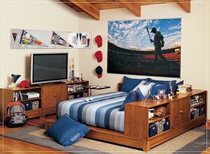 decorar habitación hijo adolescente 300x221 8 consejos para decorar la habitación de su hijo adolescente
